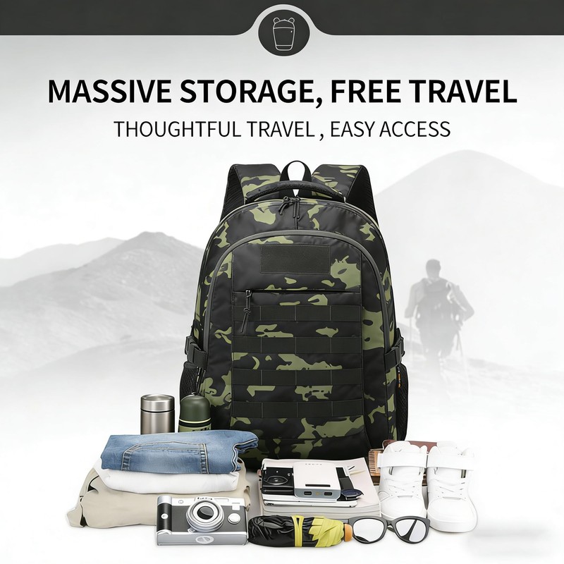 CGYCSY 18'' Dark Camo School Backpack for Teens, 35L Water