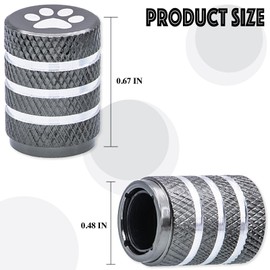 MEAJOO 5PCS Cat Dog Paw Tire Valve Stem Caps, Premium Alloy Stem Covers, with Plastic Liner Corrosion Resistant Leak-Proof, Universal for Cars, SUVs, Bikes, Trucks and Motorcycles (Gray)