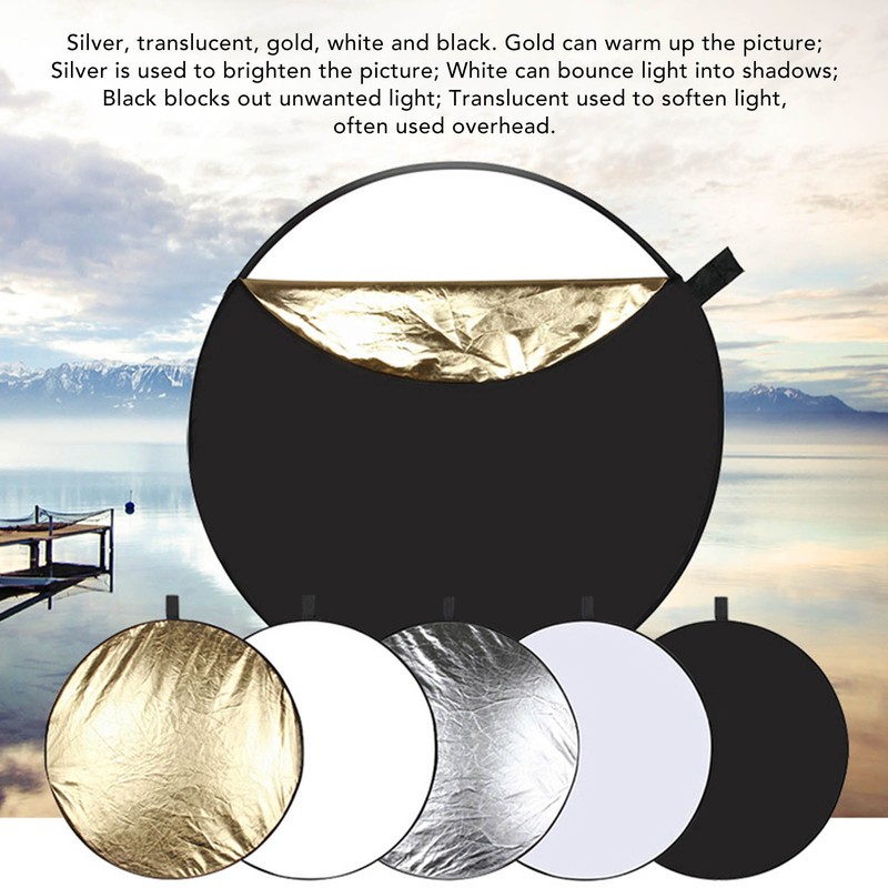PULUZ 5 in 1 Light Reflectors with Translucent Silver Gold