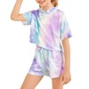Girls Tie Dye Clothes Outfits Set Jogger Suits Sweatsuits Tracksuits