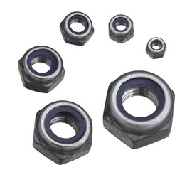 Pack of 100 Self-Locking Nuts, Stainless Steel Hexagonal Stop Nuts, DIN 985 A2 V2A