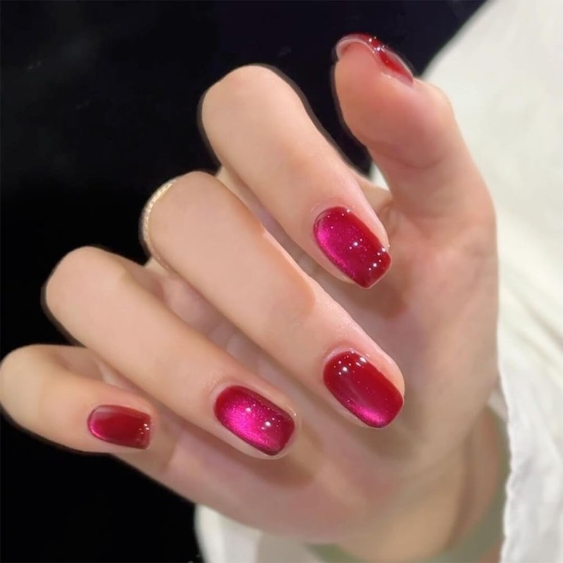 12ml Dark Pink Cat Eye Magnetic Gel Polish,0.41 fl oz