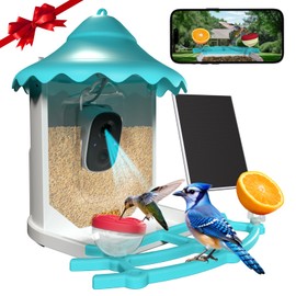 Birdsview Smart Bird Feeder with Solar-Powered 2K AI Camera for Stunning Close-Ups and Unique Bird Watching, Ideal Gift for Bird Lovers.