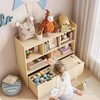 IDEALHOUSE Toy Storage Cabinet, Kids Bookshelf with Movable Drawers and
