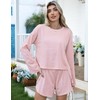 Kistore Womens 2 Piece Long Sleeve Pajama Sets Side Split