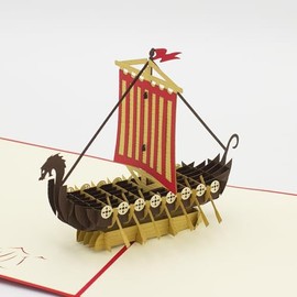Viking Ship 3D Pop-Up Card – Perfect for Father's Day, Birthdays, and More | Pop Up Cards Australia