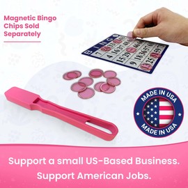 MR CHIPS Made in USA Magnetic Bingo Wands - Pink Color, 1 Piece - Ideal for Bingo, Science Experiments, Homeschool Accessories, Fridge Décor & Sewing Supplies