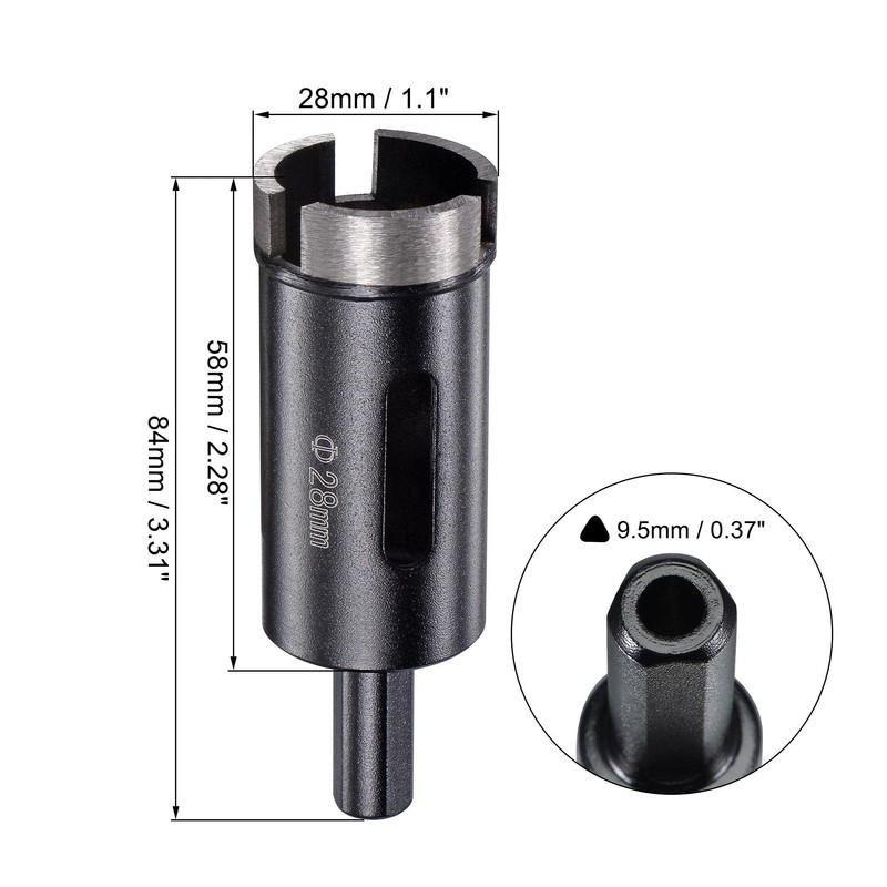 sourcing map 28mm Diamond Core Drill Bits Dry or Wet