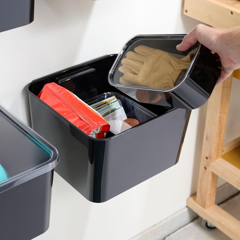 iDesign Short Inner Storage Bin with Lid, Set of 2,