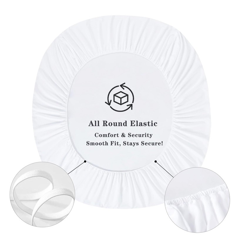 MIKI WELL King Size Fitted Sheet Deep - White Bottom