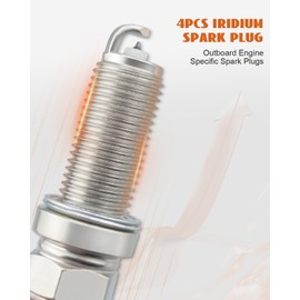 LKAR7C-9 Iridium Spark Plug Fit for Mercury Outboard Motor 175 HP Through 300 HP 450R V6 V8 4-Stroke Outboards, Replace 93961 8M0135348 33-8M0135348