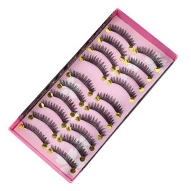 BIUDECO 10 Pairs Natural False Eyelashes Fake Lashes for Daily Makeup Special Occasions Easy Apply for Ladies Girls