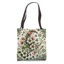 St. Patrick's Day Bog Rosemary Foral Folk Art Ireland Tote Bag