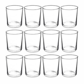 PMLAND Clear Glass Votive Candle Tealight Holders - Bulk Pack of 12