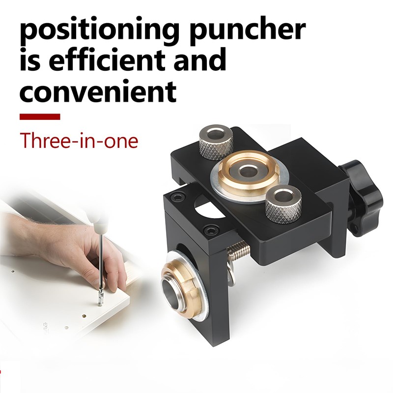 3-in-1 Pocket Hole Jig Kit, 8/10/15 mm Wooden Dowel Drilling