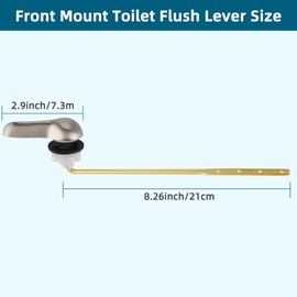 Hygie Rinse 2PCS Universal Metal Toilet Handle Replacement Kit Front Mount Toilet Lever Compatible with TOTO/Glacier Bay/Gerber, Toilet Flush Handle with Flapper Chain, Brushed Nickel