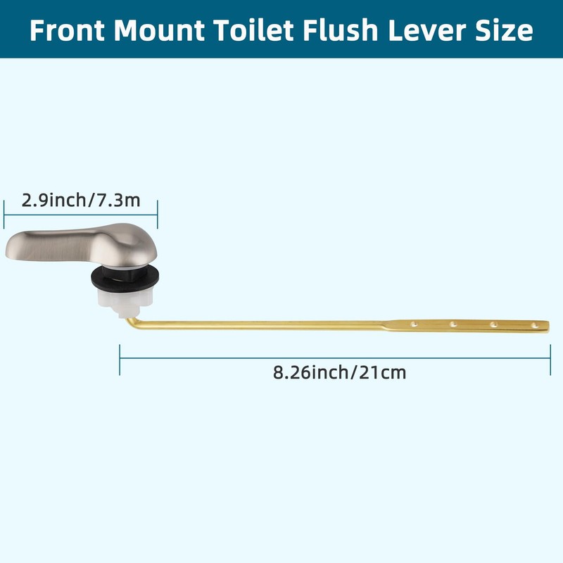 Hygie Rinse 2PCS Universal Metal Toilet Handle Replacement Kit Front