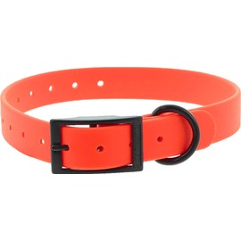 CANIHUNT CTECH Double Loop Dog Collar - 6 Colours - 2 Widths - 3.8 mm Thick, Polyvinyl Chloride Material, CANIHUNT French Brand (2.5 x 0.5 x 60 cm, Orange)