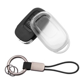 MAIMOCCY Transparency Key Fob Shell Compatible for Honda Civic Accord CRV Vezel HR-V Odyssey 2022-2025 Accessories Soft Thin Key Fob Chain Keyring Cover Case Key Protect