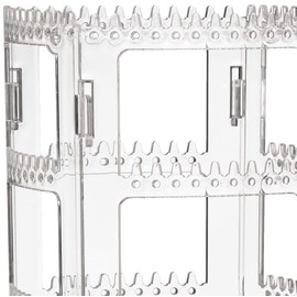 Sooyee 360 Rotating Earring Holder and Jewelry Organizer, 4 Tiers Jewelry Rack Display Classic Stand, 156 Holes and 160 Grooves for Necklaces Earrings Piercings, Clear