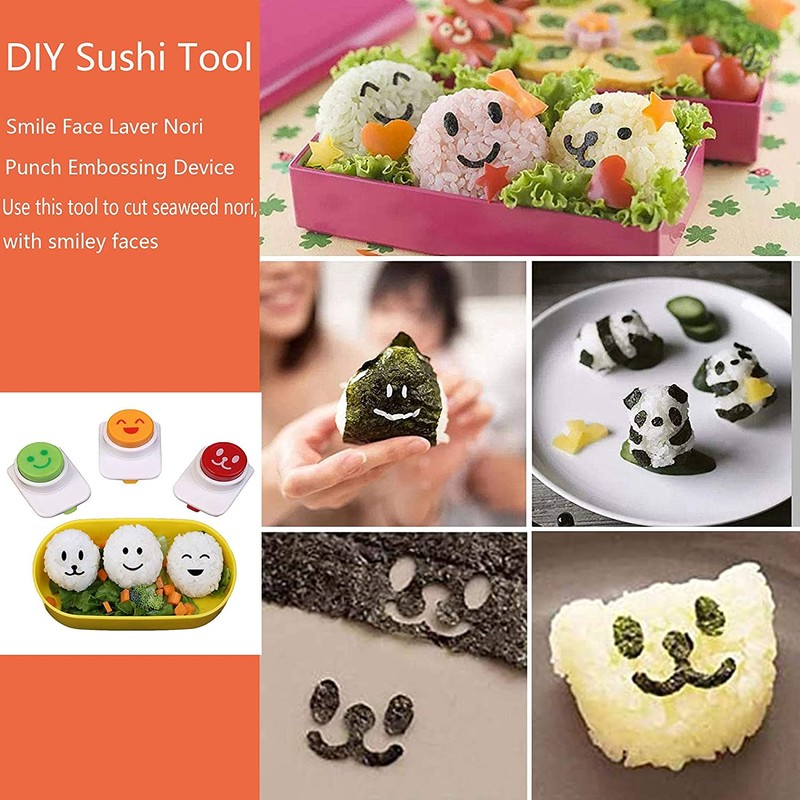 LATRAT 3 Piece Sushi Accessories, Plastic Washable DIY Sushi Roll