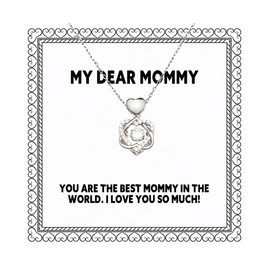 Perfect Mommy Gifts, You are the best mommy in the world. I!, Mommy Heart Knot Silver Necklace From Daughter, Jewelry For Mom, Mothers Day, Baby shower, Pregnancy, New mom, Gift ideas