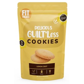 Fit Treats Guilt’Less Lemon Flavor Healthy Cookies – Fresh Cookies Are Gluten-Free, Nut-Free, Vegan, School-Safe Snack for Kids, Source of Protein, Pack of 1 | 125g