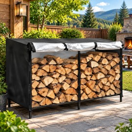 Firewood Rack Cover for Outdoor Storage – Waterproof Weather Protection for Backyard Wood Piles and Log Racks