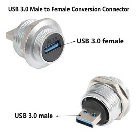 PENGLIN 2PCS USB 3.0 Male to Female Adapter, Waterproof USB Panel Mount Converter Connector, USB Plug to Socket Support Data Transfering and Charging
