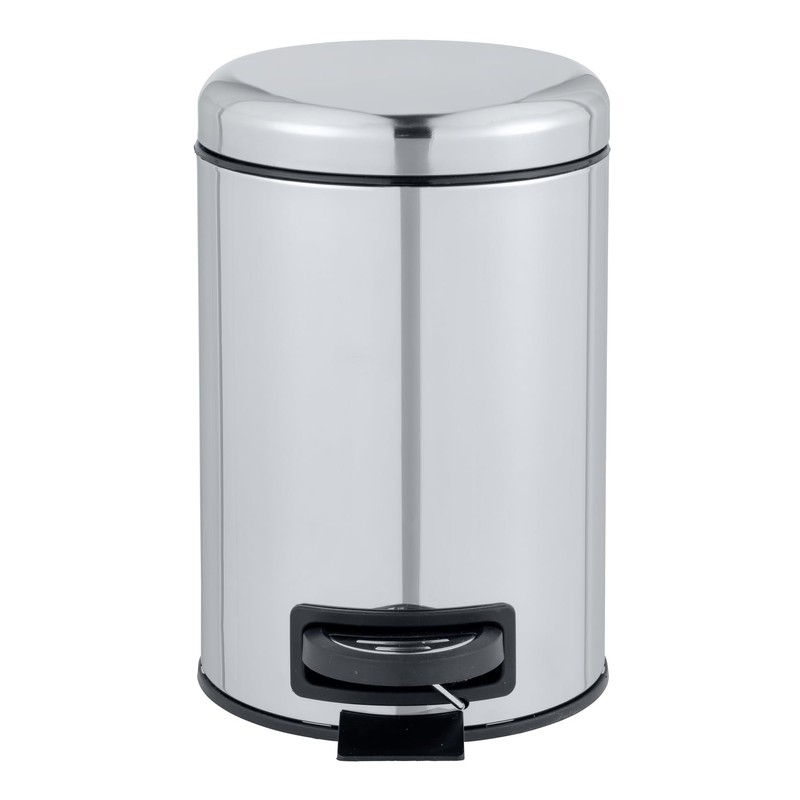 WENKO Cosmetic Pedal Bin Leman Stainless Steel Glossy 3 L