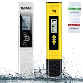 2Pcs PH Meter, TDS Meter Combo, Pool Water Test Kit, 0.05ph High Accuracy pH Tester +/- 2% Readout Accuracy Test Pen Portable for Household Drinking Water, Pool, Hydroponics, Aquarium