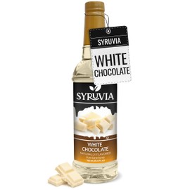 Syruvia Coffee Syrup, White Chocolate Flavored Syrup for Drinks, Lattes, and Desserts – 25.4 fl oz