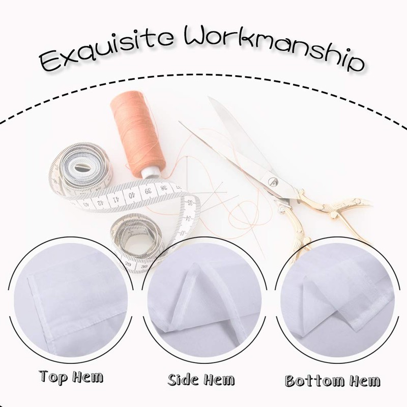 HUTO 2 Panels Small White Sheer Curtains 45 inches Long