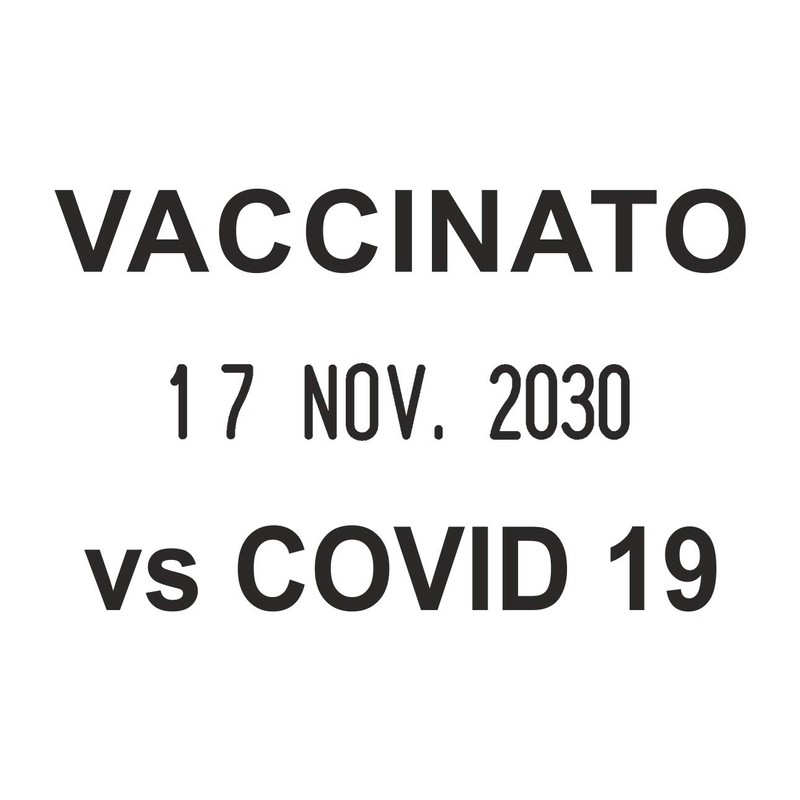 Trodat Printy 4750 Self-Inking Doctors Date Stamp with Vaccinated Text