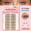Brown Wimpern Extensions Set 80Pcs 10-14mm Mixed Künstliche Wimpern Cluster