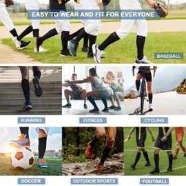 DRESHOW 4 Pairs Compression Socks For Women&Men Circulation Best Support for Athletic Running Cycling Travel