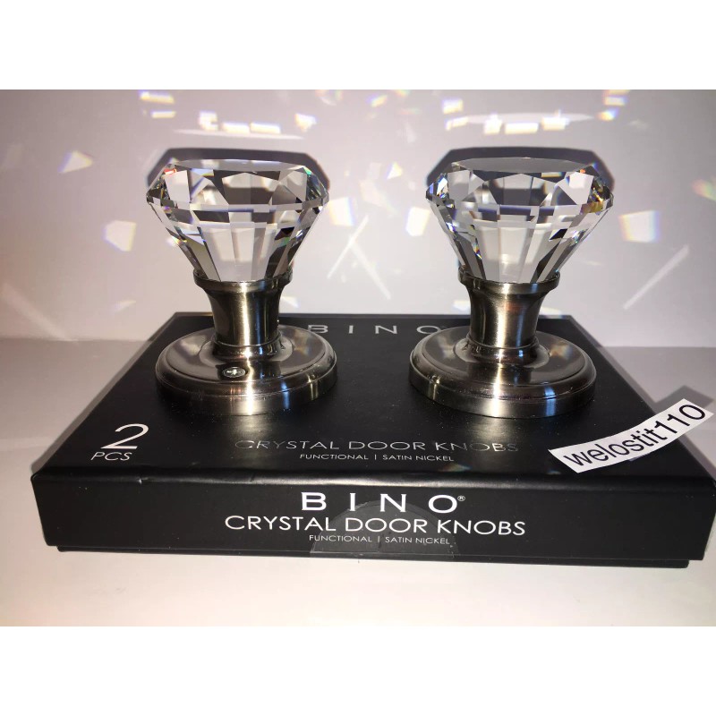 BINO Crystal Mirrored PRISM TOP DIAMOND RING Glass Door Knobs.