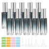 PATIKIL Travel Perfume Bottle Refillable, 10 Pcs 10ml Travel Size Mist Perfume Bottle Empty Glass Sprayer with Labels Funnel Pipette for Liquid Essential Oil, Light Blue/Silver Tone