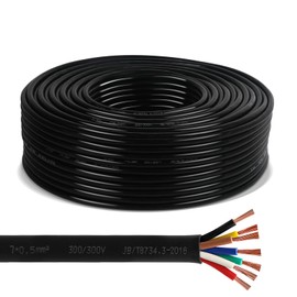AOHEWEI 7 Core Cable for Trailer 2 m Black Trailer Cable 7-Pin for Caravans Lorries PKL Industry (7 Core Cable)