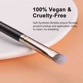 TEOYALL Eye Crease Brush, Soft Dense Synthetic Bristles Eyeshadow Brush Flat Concealer Brush For Powder Cream Concealer Highlight