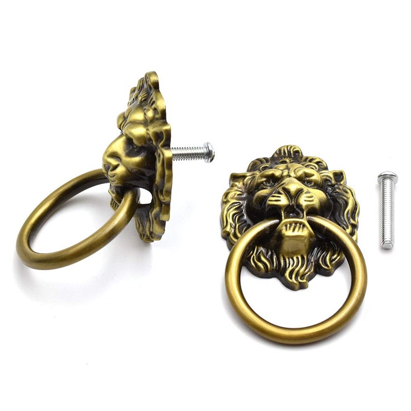 Aifeier ET Antique Bronze Lion Head Knob Pull Handle 2.64