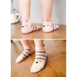 PUTUO Girls Socks Novelty Animal Pattern Cotton Socks, Kids Animal Socks Childrens Cute Funky Ankle Socks 2-4 Years, 5 pairs