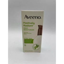 Aveeno EXPIRED 12 Pack  Aveeno Positively Radiant Daily Moisturizer SPF 15 4.0 oz Soy