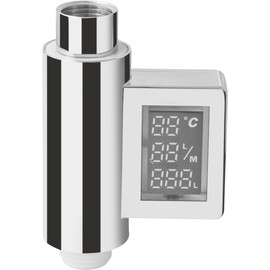 Cornat Smartly TECB3394 Consumption Meter with Digital Display Chrome-Plated 3 Consumption Indicators and LED Colour Changing Display / Eco Shower Head for Shower and Bath