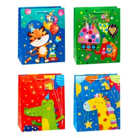 TSI 86314 Animal Party Gift Bags Large 32 x 26 x 13.5 cm Pack of 12