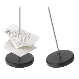 Note Pick, Receipt Holder, Metal Memo Holder, Cash Receipt Holder, Paper Spike Holder, Bills Spike Receipt Holder with Round Base for Kitchen, Hotel, Restaurant, Cafe, Office, Black, Pack of 2