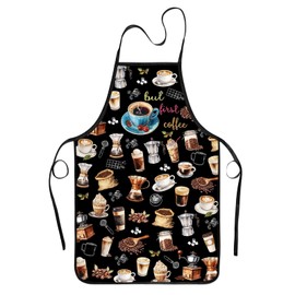 zukmvuh Barista Apron, Coffee Aprons for Women Men Cooking Baking Grilling BBQ Funny Cute Waterproof Kitchen Aprons Gifts for Barista Coffee Lovers
