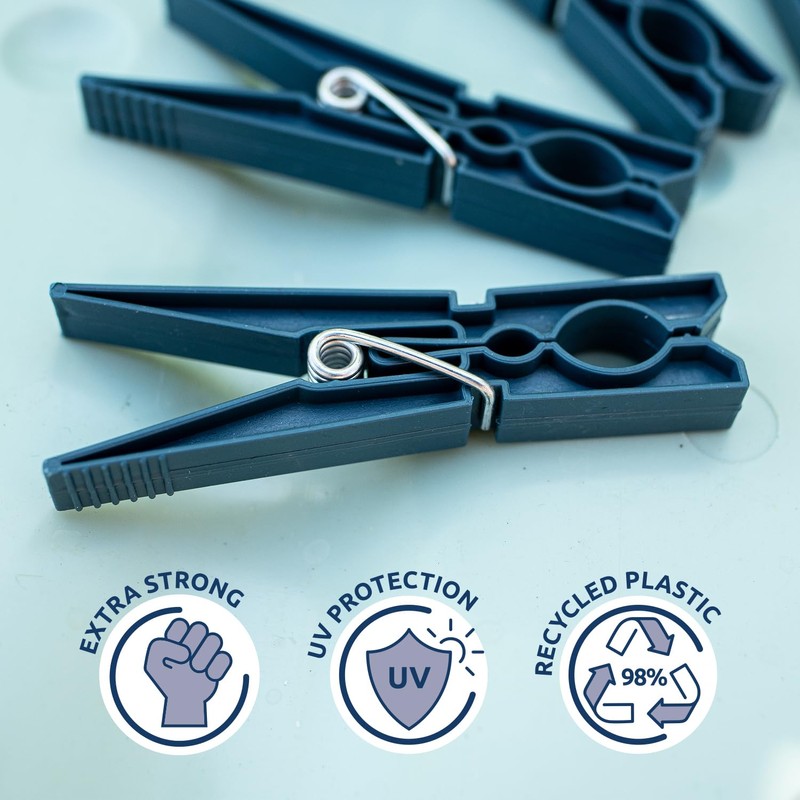 Sorbo Recycled Clothes Pegs, Recycled Plastic, UV Protection, Extra Strong