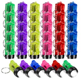 LURICO Mini Torch for Children, Pack of 30 Mini LED Torch Key Ring Colourful Children's Torch Toy for Children Night Reading Emergency Camping Hiking Party Favours