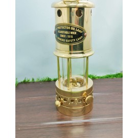 Fully Functional Brass Vintage Miner's lamp-Replica Safety Coal Mine Oil lamp-Outdoor/Indoor Decor-Housewarming-Christmas-Birthday-Dad Gift,Gold,VC-LAMP